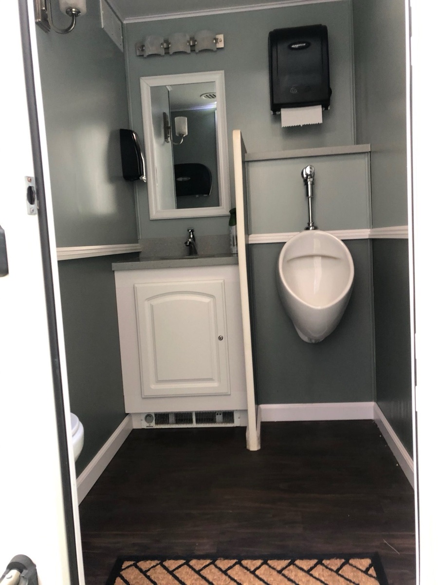 Interior of a Clean Spot luxury restroom trailer