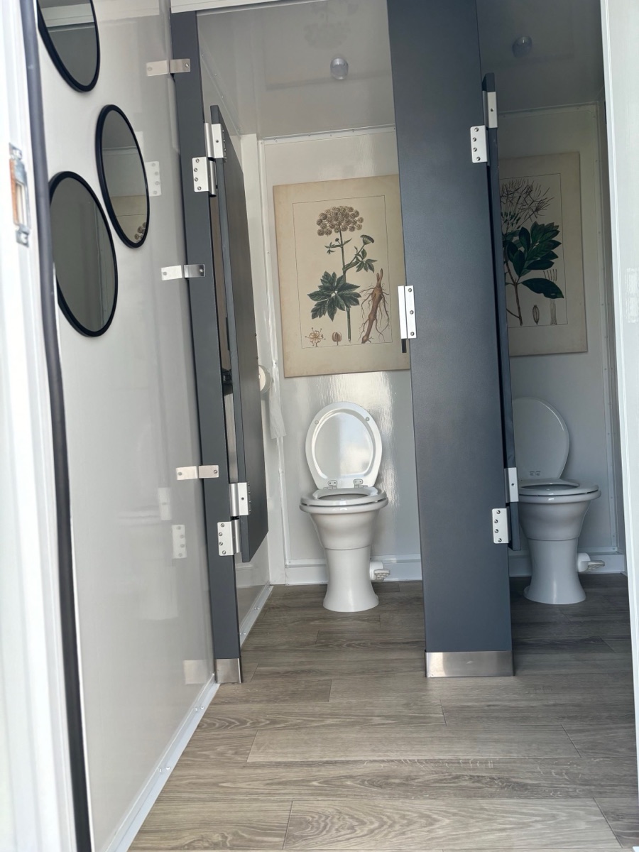 Interior of a Clean Spot luxury restroom trailer
