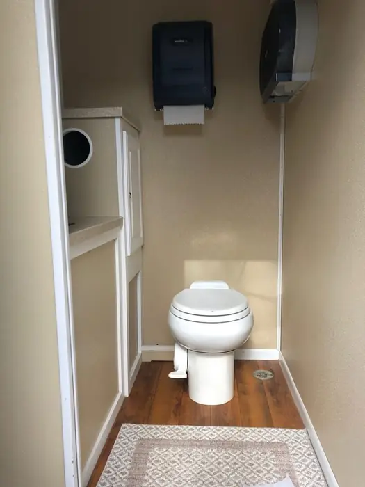 Interior of a Clean Spot luxury restroom trailer